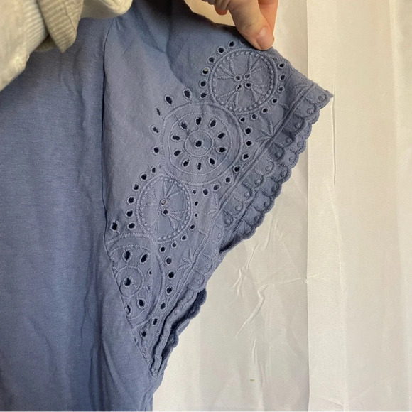 GAP Women’s Blue Periwinkle Shirt Laced Ruffly Sleeves Size Medium - Picture 4 of 10